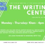 Writing Center Spring/Summer hours